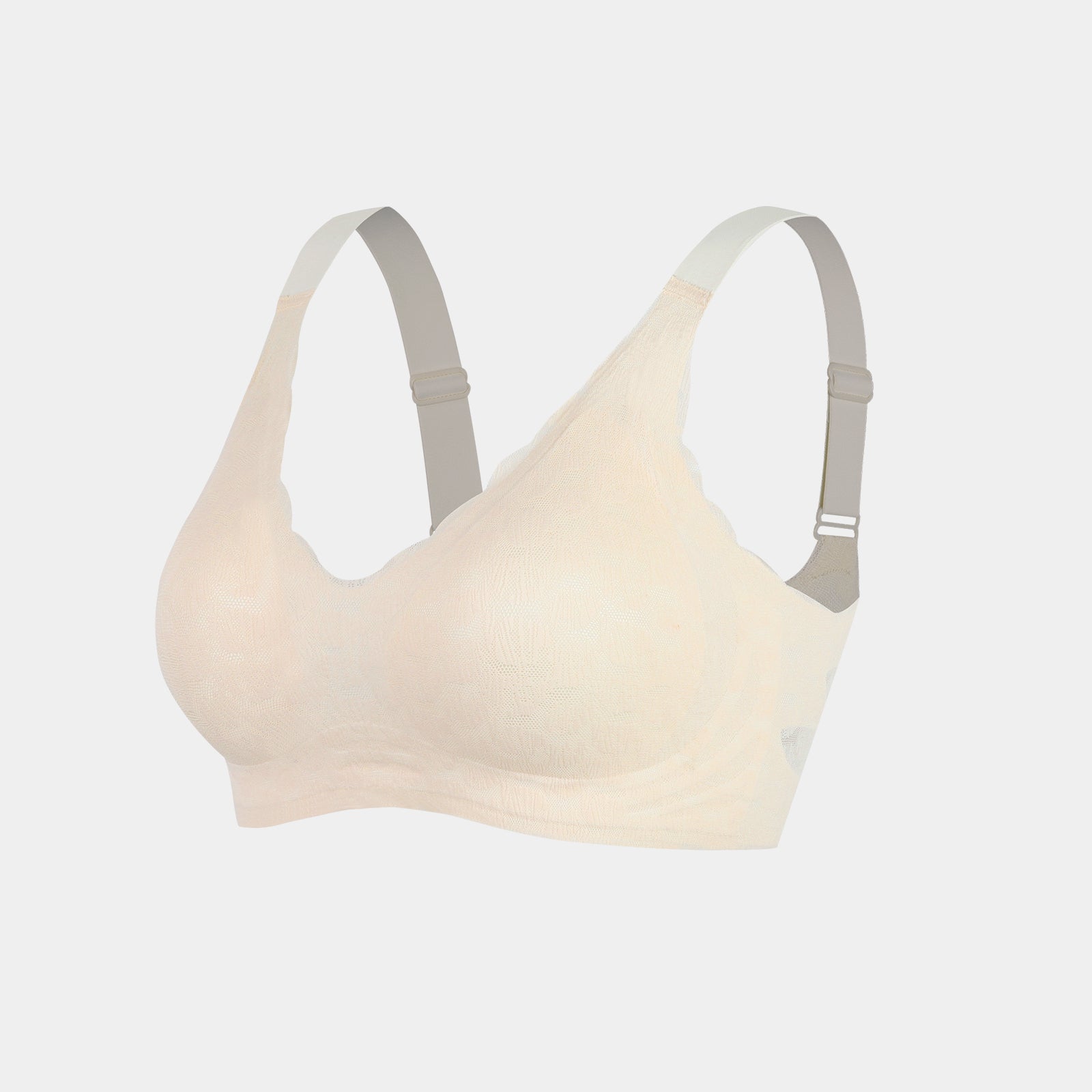 Joyshaper Wireless Supportive Push-Up V-Neck Lace Bra