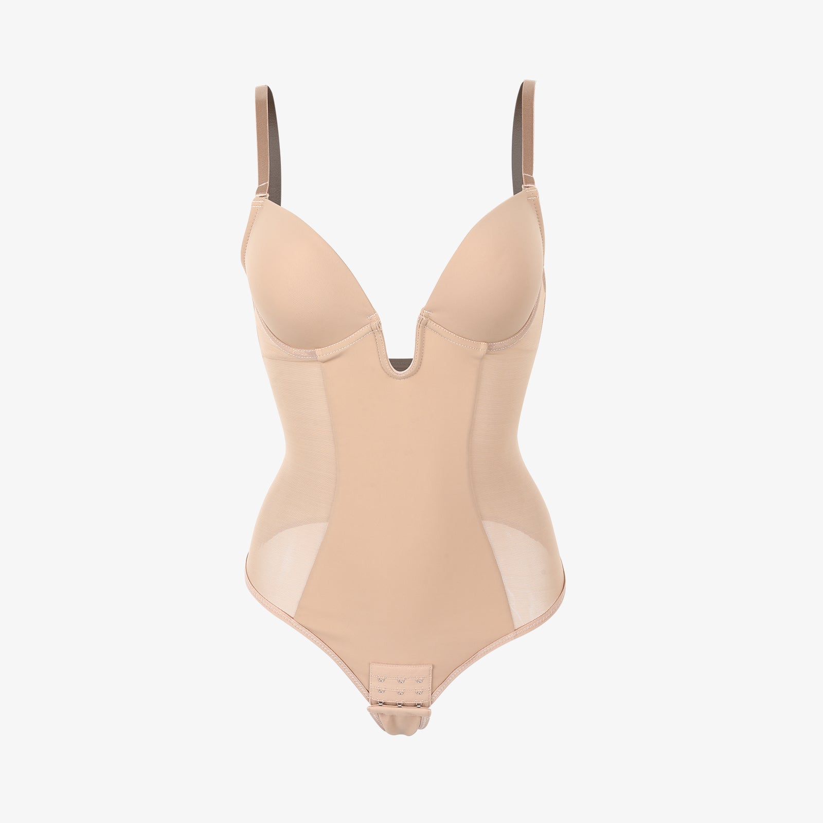 Joyshaper Built in Bra U-Plunge Backless Shapewear Thong Bodysuit