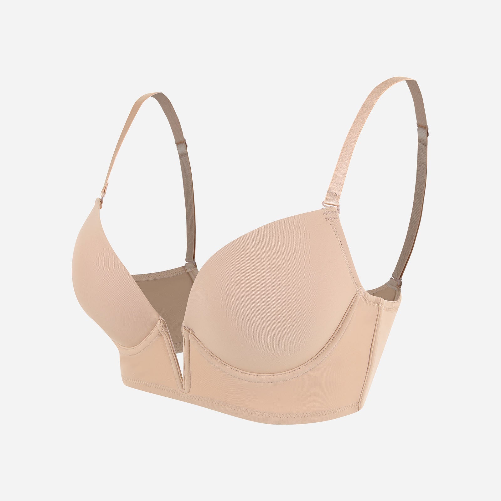 Joyshaper Deep V Plunge Push-Up Backless Bra with Clear Straps