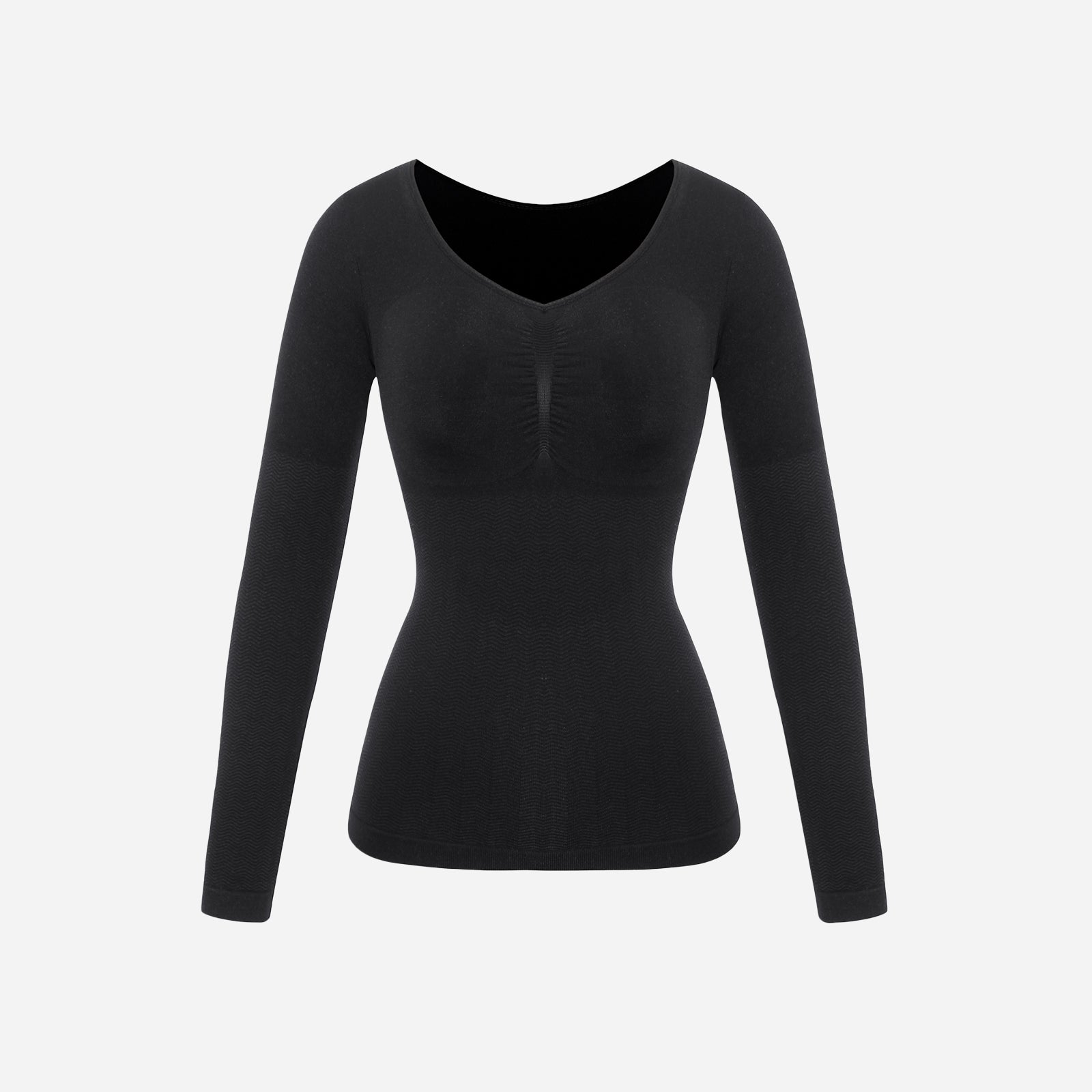 Joyshaper Smooth-Finish Shaper Long-Sleeve Top with Padded Bra