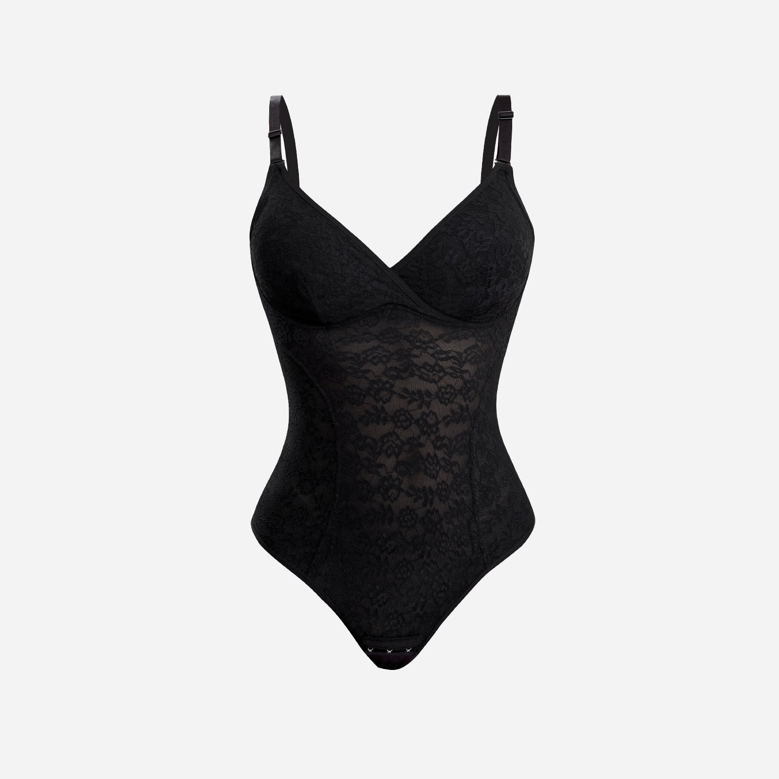 Joyshaper V-Neck Lace Thong Bodysuit