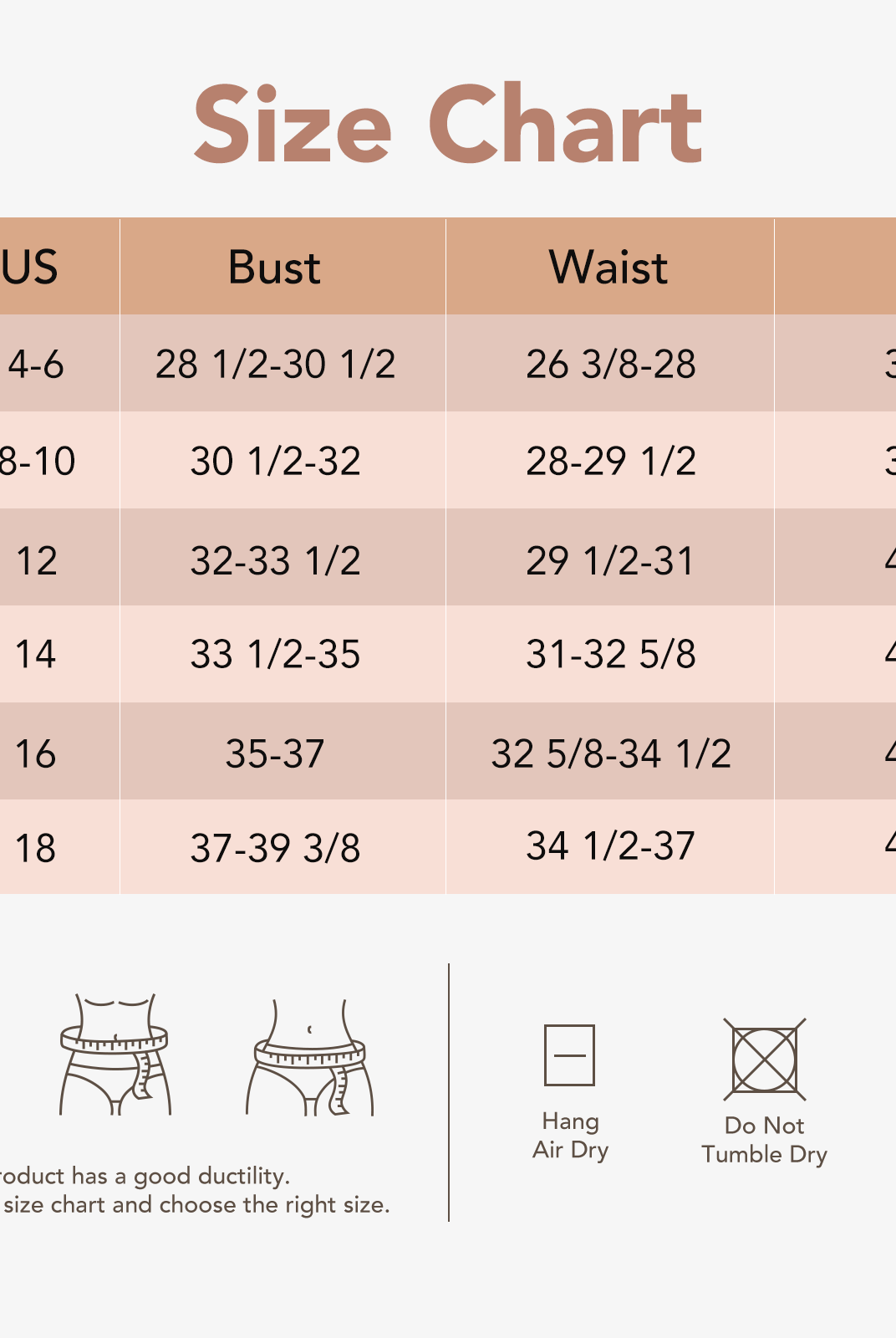 Joyshaper Open Bust Shapewear Slips Dress size chart