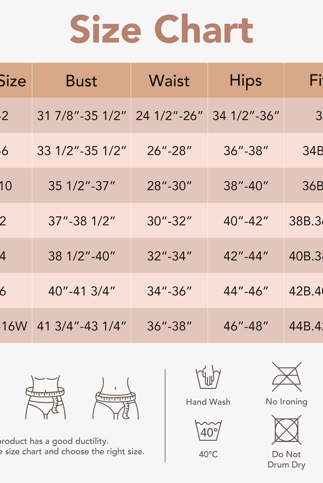 Joyshaper Seamless Tank With Padded Bra size chart