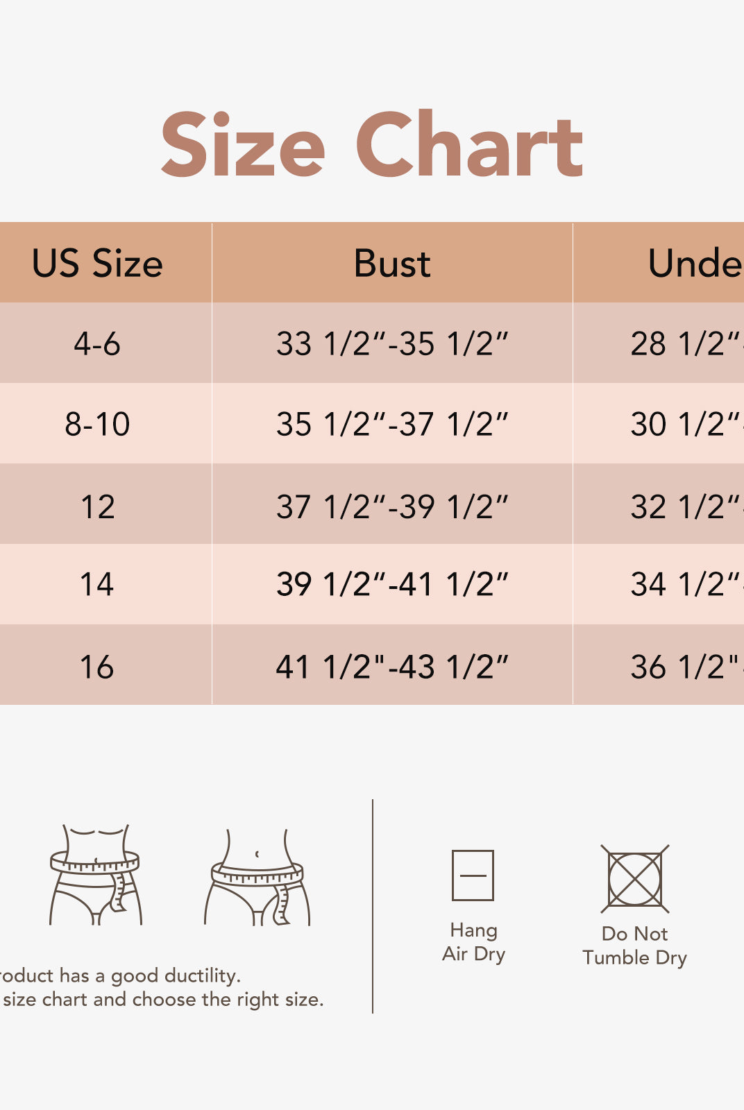 Joyshaper Upper Arm Shaper Chest Brace Up size chart