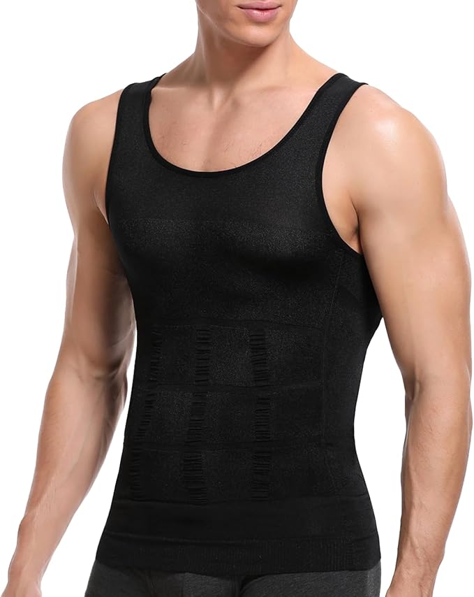 SLIMBELLE Men's Slimming Compression Tank with Tummy Control