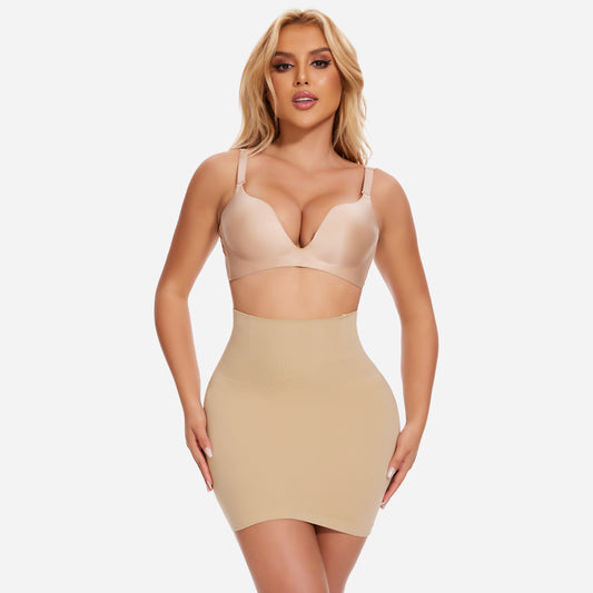 JOYSHAPER Seamless Half Shapewear Skirt With Built In Thong