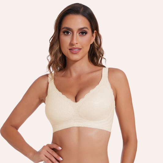 Joyshaper Supportive Push-Up V-Neck Lace Bra