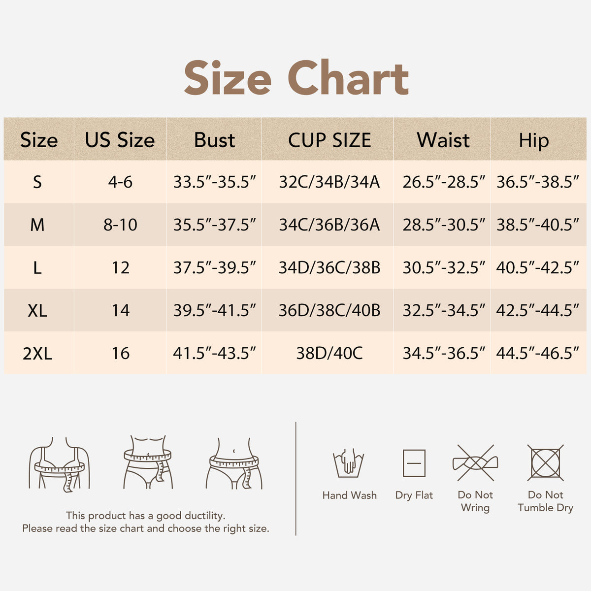 Joyshaper Built in Bra U-Plunge Backless Shapewear Bodysuit size guide