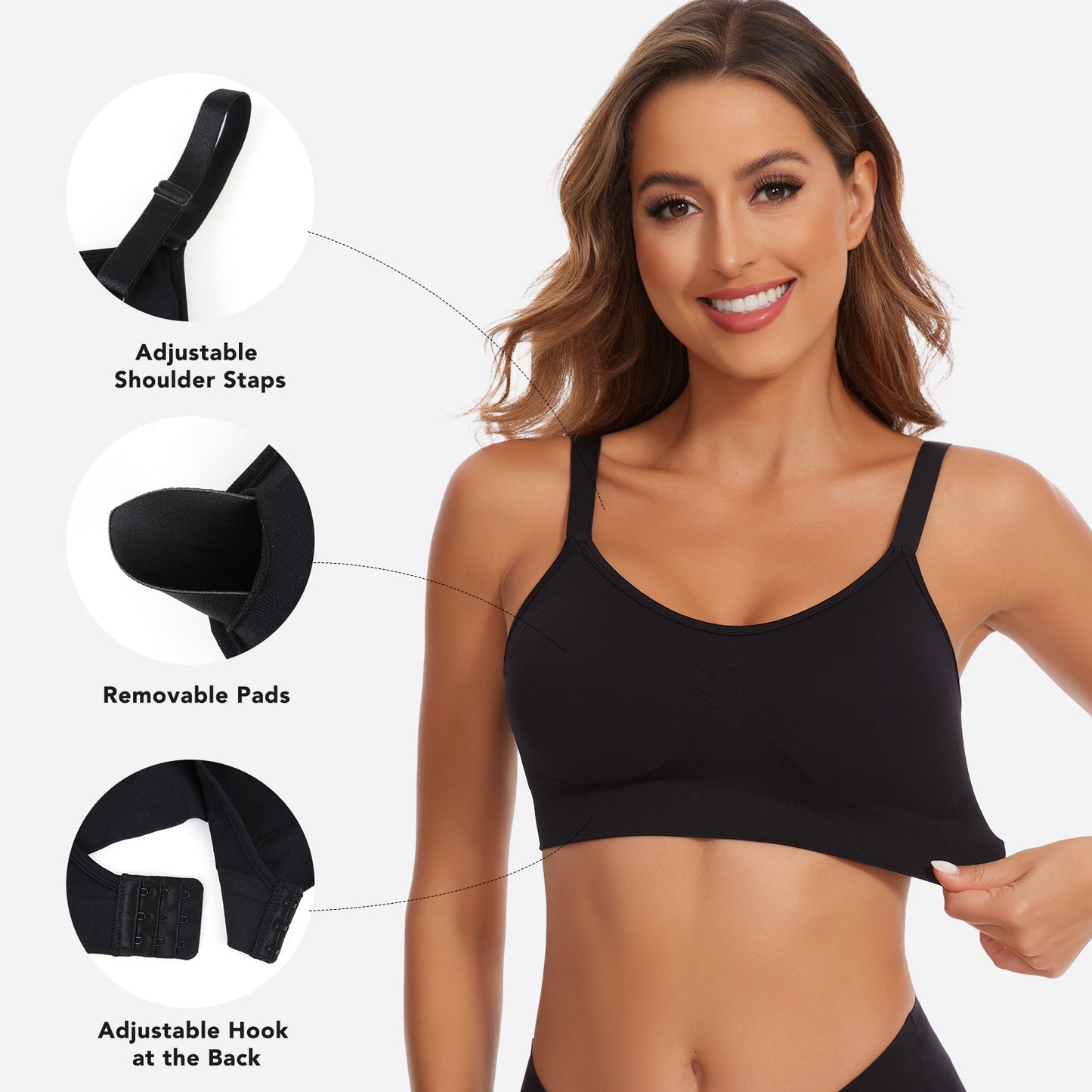 Joyshaper Wireless Bralette with Support Padded Cami Bra