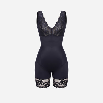 Joyshaper V-Neck Lace Mid-Thigh Bodysuit