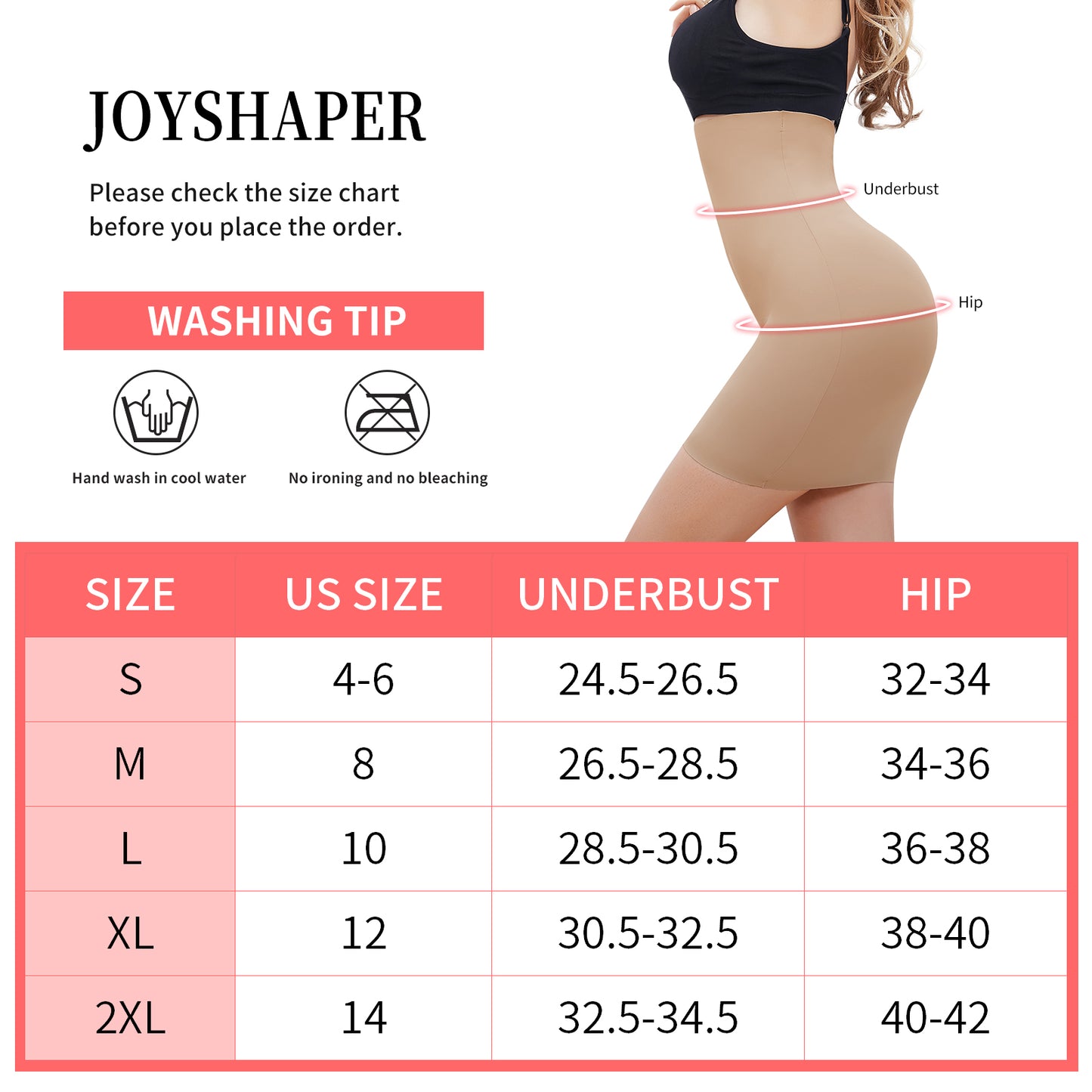 Joyshaper Half Slip Tummy Control Shapewear Dress Slip