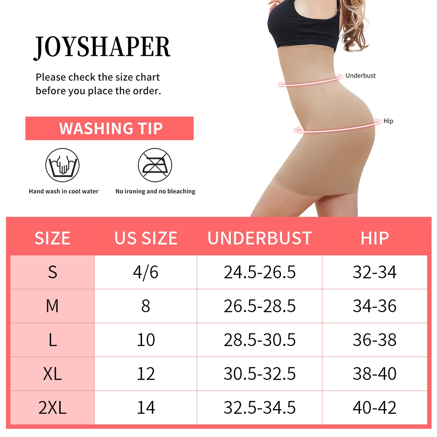 Joyshaper Half Slip Tummy Control Shapewear Dress Slip