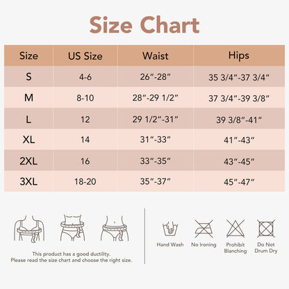 Joyshaper Elastic Anti-Chafing Shorts Size Chart