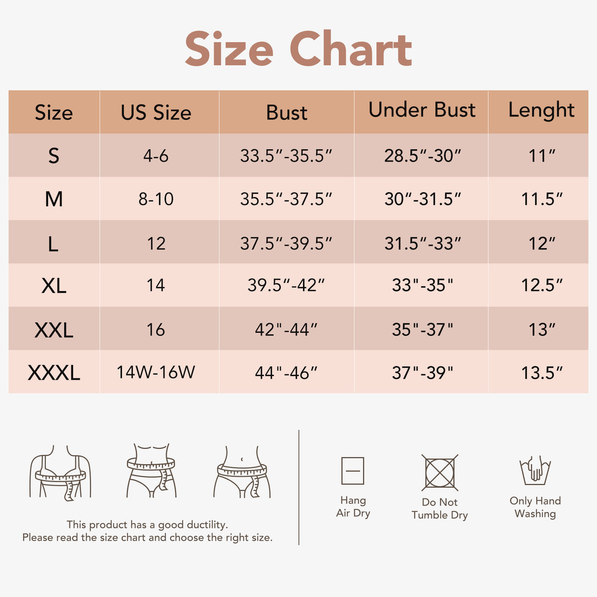 Joyshaper Posture Corrector Chest Brace Up size guide