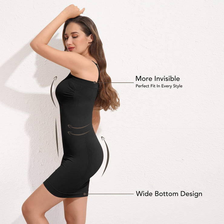 Be Wicked Curved Craze Shapewear Shaper Slip Dress Black Plus 1X/2X - New!